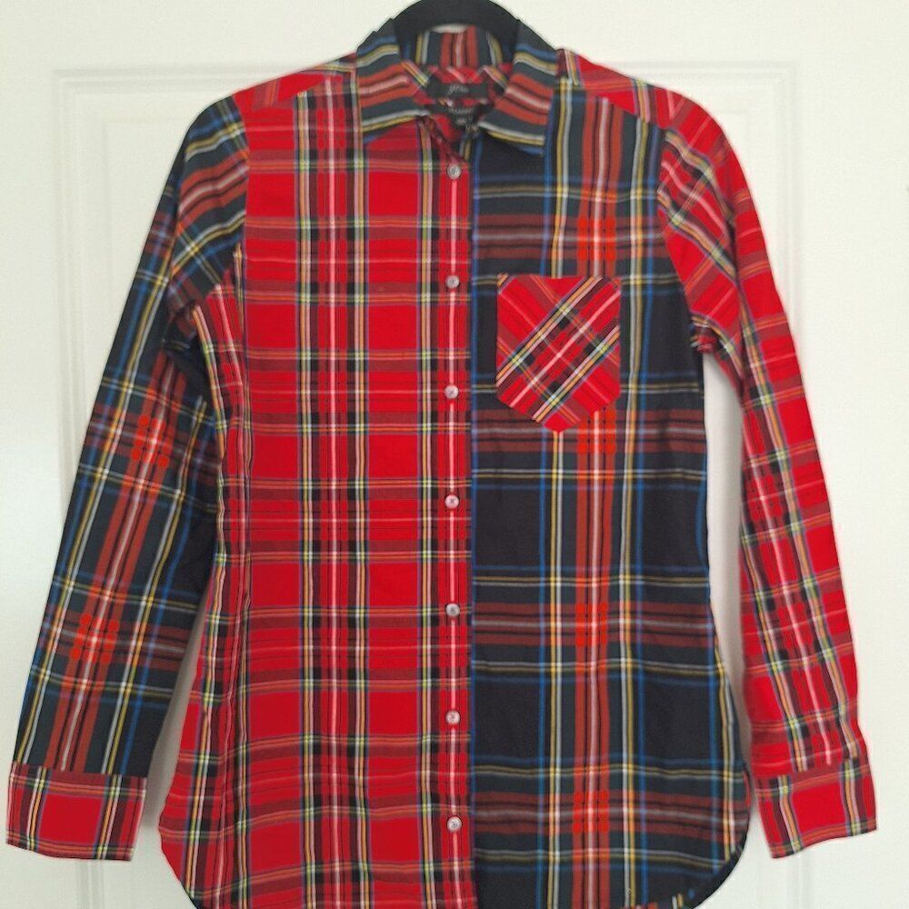 J.Crew Multicolor Cotton Button Down Shirt Classic size 00 (xxs)
